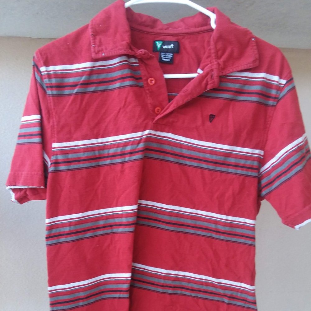 Vurt Red Pattern Collared Shirt